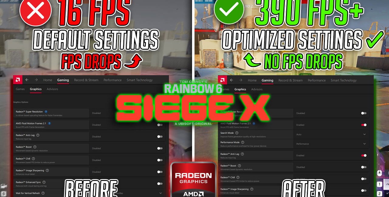 Rainbow Six: Siege – BEST AMD Radeon Settings for MAX FPS & LOW Input Lag! 🔧